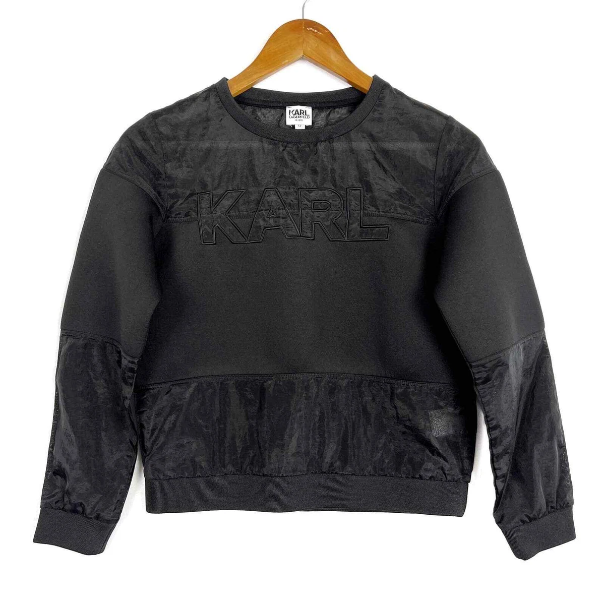 Karl Lagerfeld Crew Neck Sweatshirt Black Girls Size 12