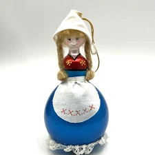 De Carlini Traditional Dress Milkmaid Christmas Glass Ornament 6"