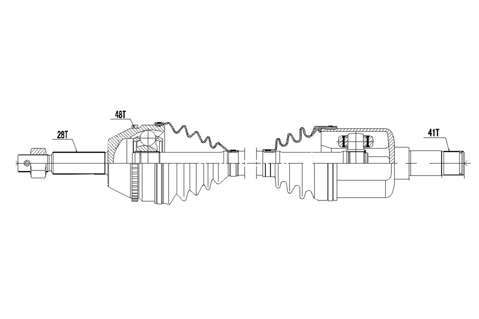 Cardan gauche Transit 2.2 TDCI pour éliminer les vibrations de transmission de 2007 à 2014