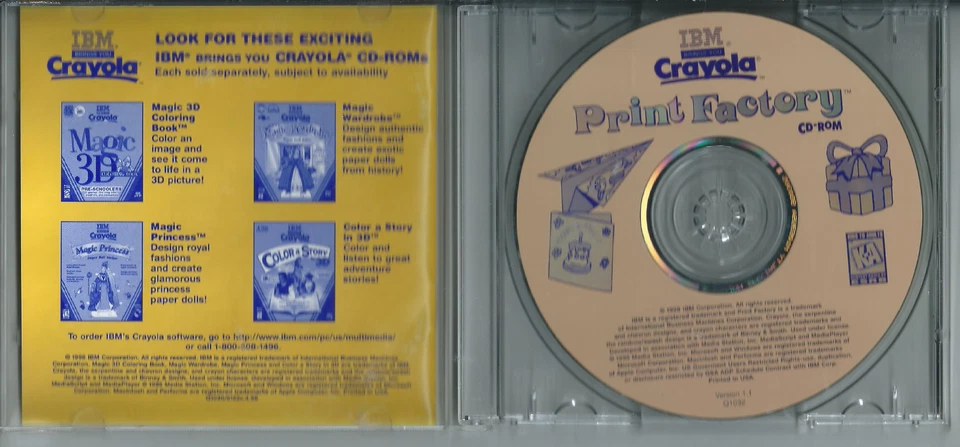 📦 IBM Crayola: Print Factory All-In-One Art & Print Studio (Win/Mac CD-ROM, 98) - Image 2 of 2