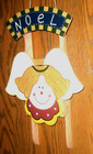 Noel Wooden Angel Sled Wall Hanging - NEW