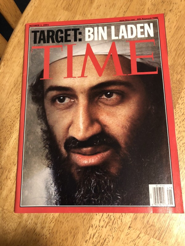 Time Magazine TARGET BIN LADEN October 1, 2001 No Label Has Has UPC Bar Code