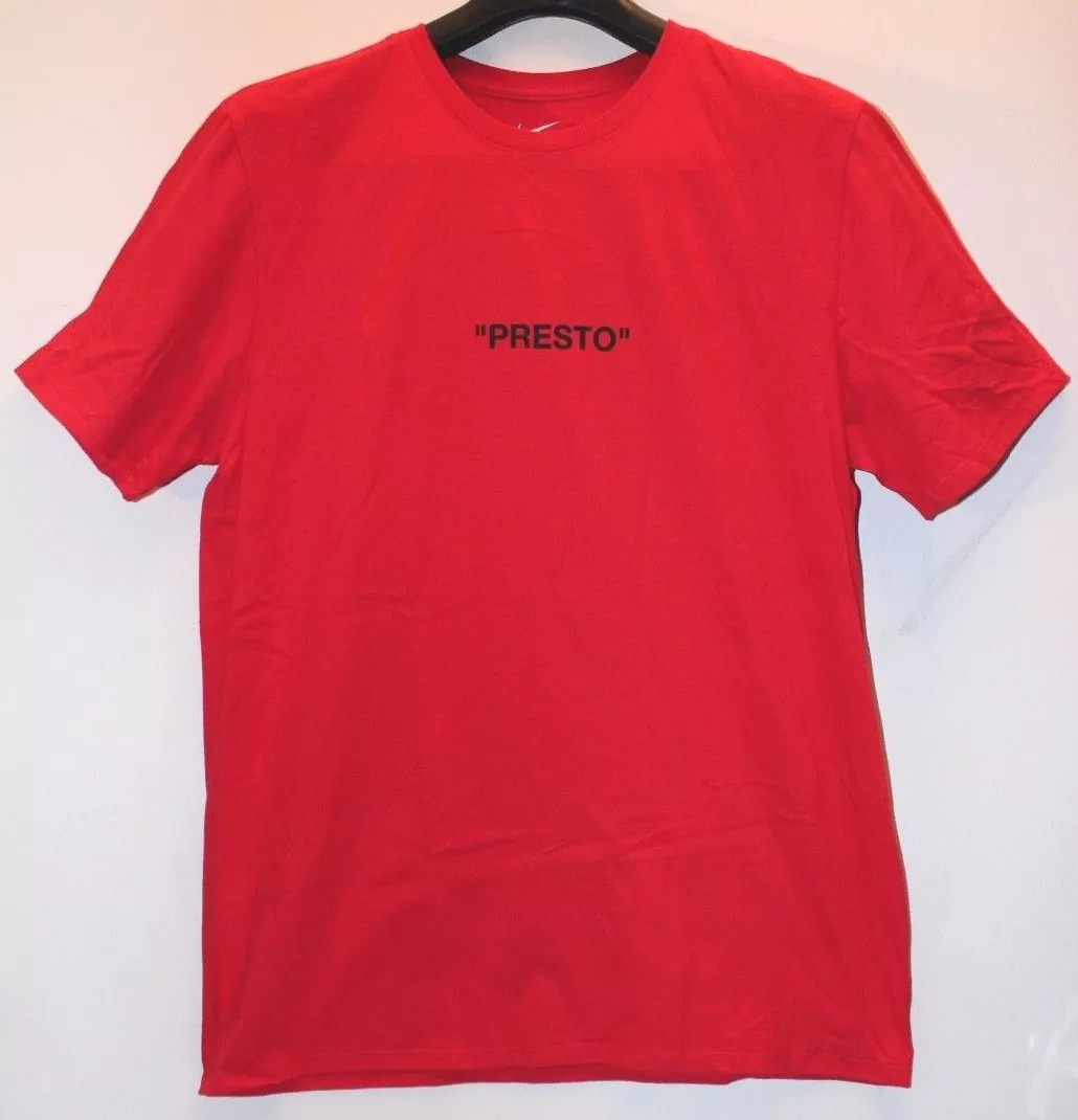 Nike Air Off White Presto Off Campus Red S/S Shirt Men&#039;s Size Lg New | eBay