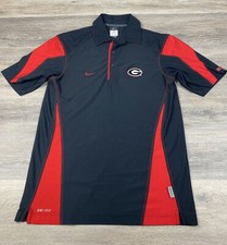 Georgia Bulldogs Polo Shirt Men S Red Black Nike Dri Fit Performance Dawgs