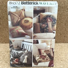 Butterick 4372 Waverly Easy Pillows Round Square Uncut Sewing Pattern Home Decor