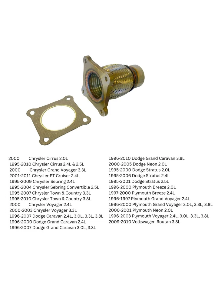 Acoplamiento de tubo de reparación de escape flexible de brida para Sebring Voyager Caravan Routan Neón Foto 4 de 4