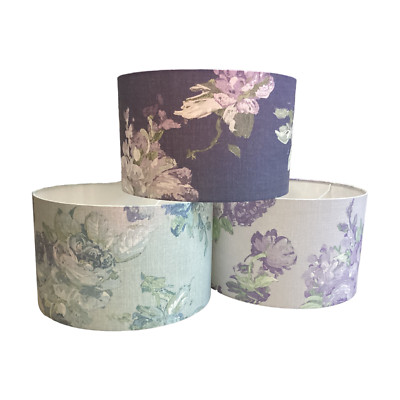 Laura Ashley Violetta Stoff Lampenschirm Silber Duck Egg Iris