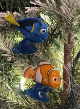 2ct 2025 Disney Finding Nemo (Nemo & Dory) Christmas Tree Ornaments New w Tag