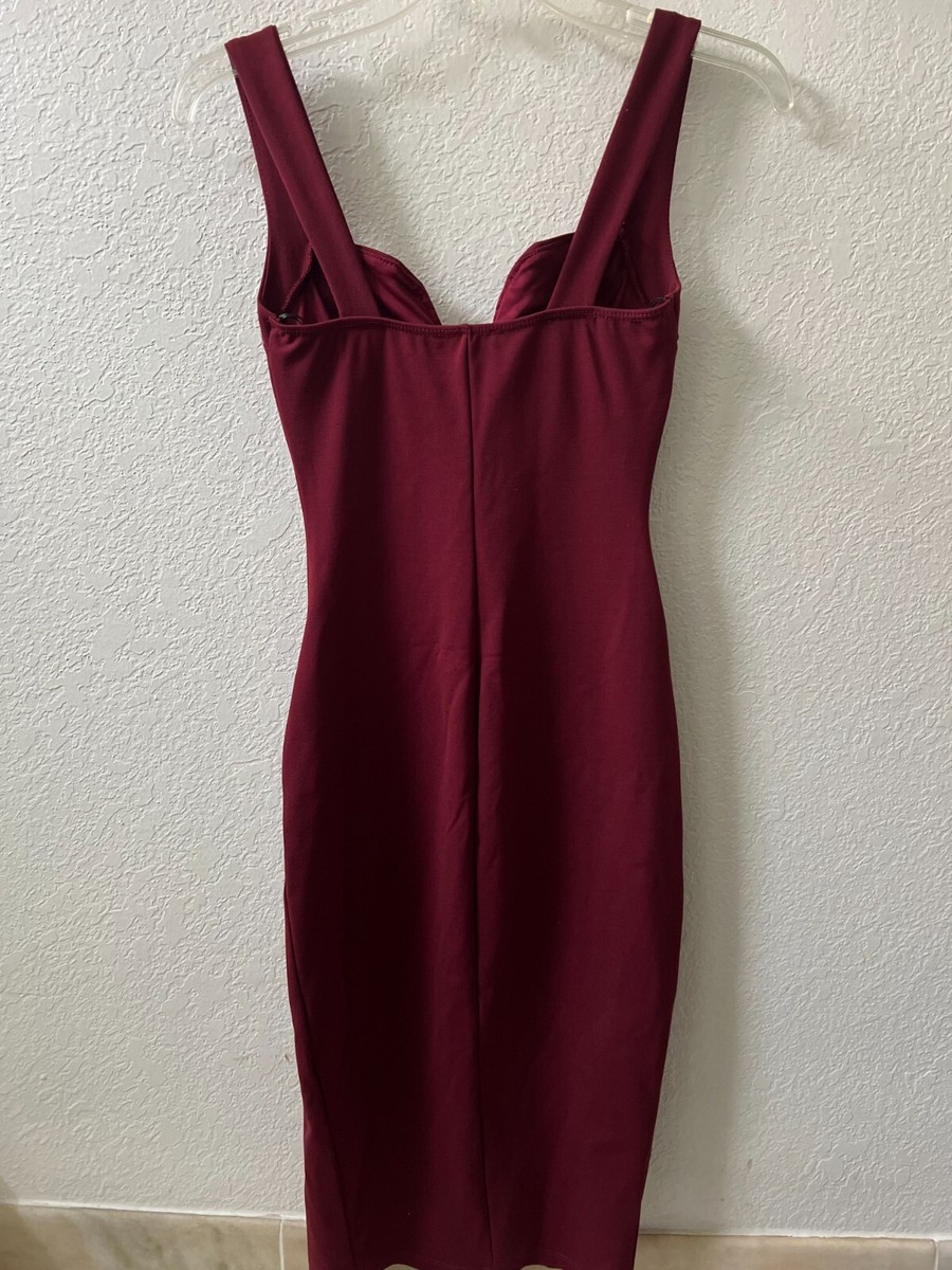 strapless open back dress Burgundy A Line Satin Long Prom Dress, Burgundy Sweet 16 Dress US 6 / Burgundy