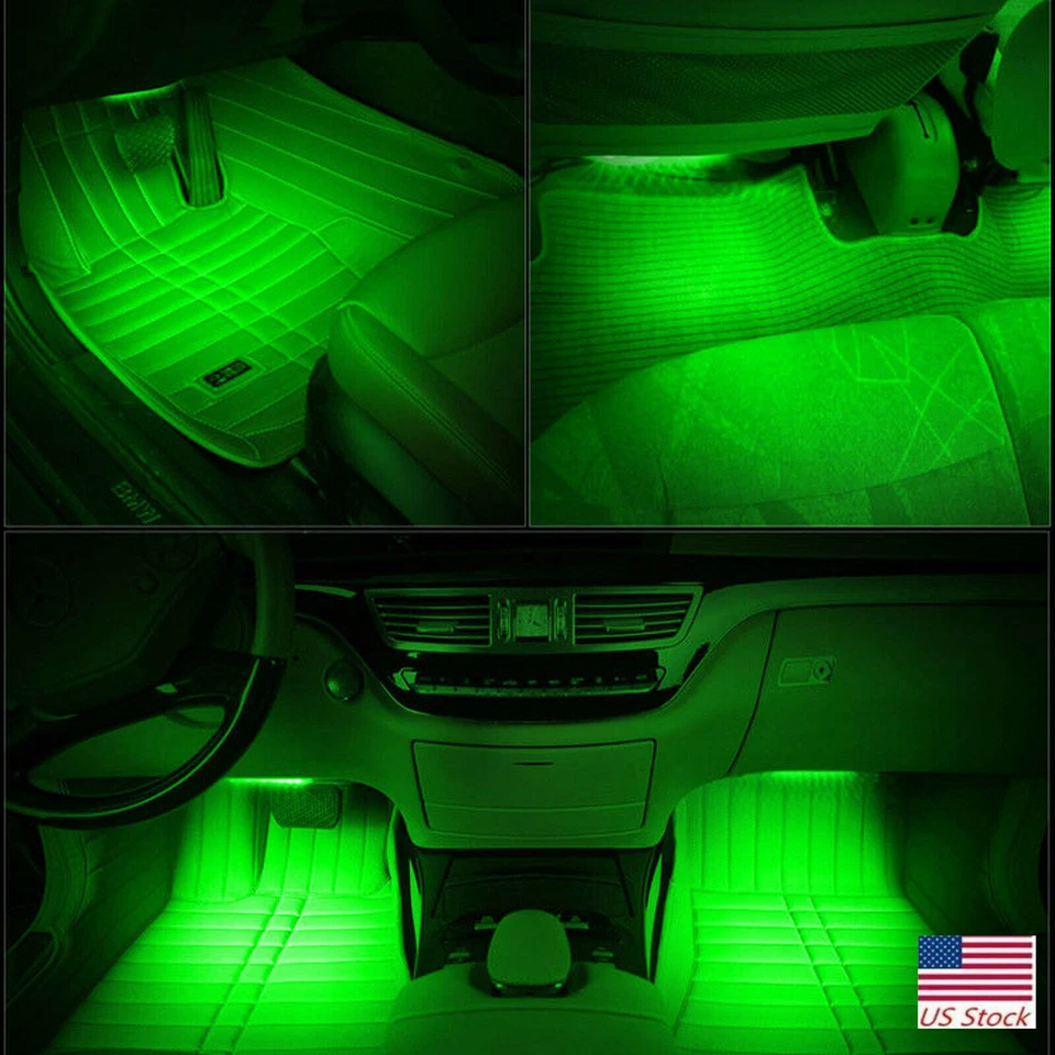 RGB LED Lights Under Dash Car Interior Atmosphere Strip Neon Light Kit - Image 2 of 4