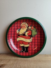 Santa Christmas Serving / Cookie Tray Bowl, Santa Clause toy bag retro design