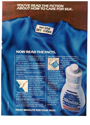 Vintage Print Ad 1988 Woolite Dry Clean 