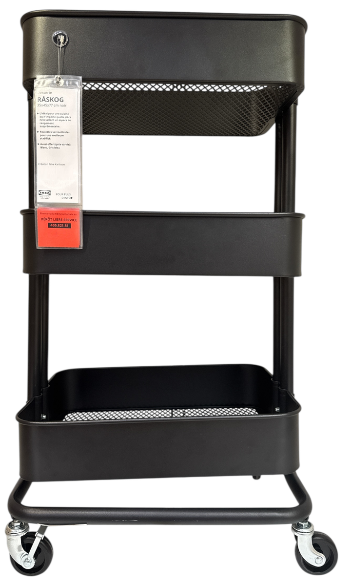 New IKEA RASKOG Kitchen Utility Cart Black (13 ¾x17 ¾x30 ⅜