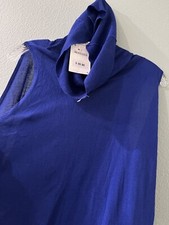 ZARA ROYAL BLUE SOFT KNIT GORGEOUS COZY HOODIE SWEATER WORK PARTY DRESS S/M NWT
