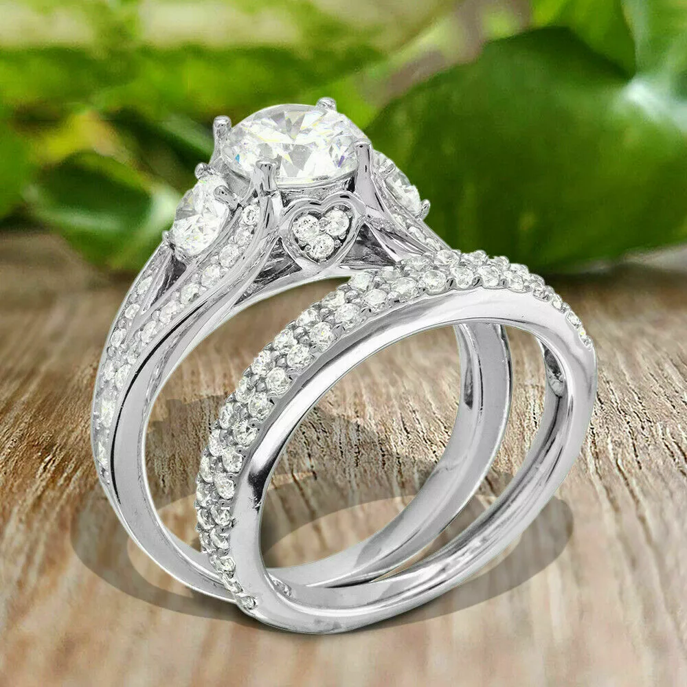 Amazon.com: Love Knot Wedding Ring Sets 925 Sterling Silver Couple Matching Wedding  Ring Set Personalized Man and woman Silver Wedding Ring Set : Handmade  Products