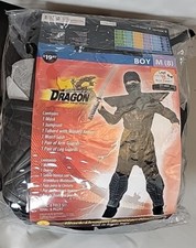 Black Dragon Warrior Ninja Costume Boy's Size M 8-10 Brotherhood Of The Dragon