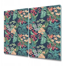 Glass Worktop Saver Tropical composition Watercolour Colourful 2x30x52