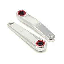 Buzz Bar Ebike Cranks - Left Offset Square Drive 170mm - Silver-Red V3.1