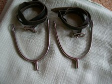 SANGLES ANGLAISES EN ACIER INOXYDABLE ÉPERONS ET CUIR - COL ÉMOUSSÉ 3/4" - SANGLES 20"