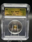ICG 1/500 th oz Gold Coin Eagle Head MS70 Round