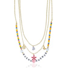 NEW Wonder Nation Girls 3pc Necklace Set Smiley, Flower, Good Luck Charms