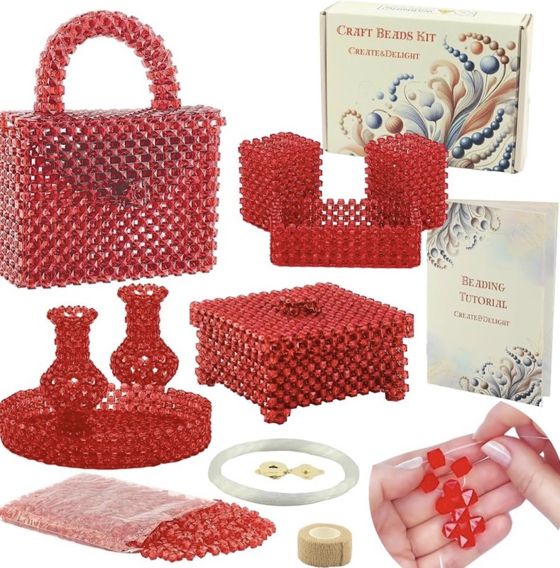 Create&Delight Arts and Crafts for Adults: Craft Supplies Medium, Red 