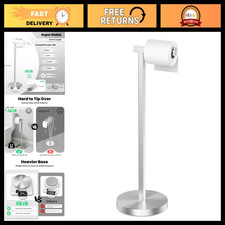 Heavy Duty Free Standing Toilet Paper Holder with Weighted Base - Stainless Stee