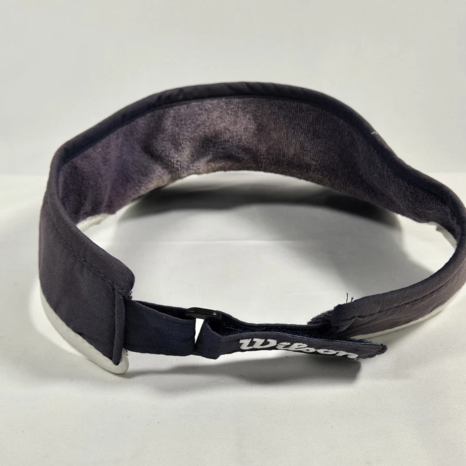 Wilson US Open Visor Hat Cap Strap Back Unisex Red Blue Stripes Adjustable VTG - Image 4 of 4