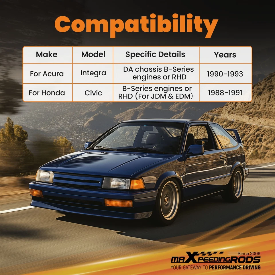 Barra de tracción delantera de competición para Acura Integra 90-93 para Honda Civic/CRX 88-91 Foto 3 de 4