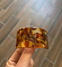 Wide Rectangle Ponytail Barrette Brown Caramel