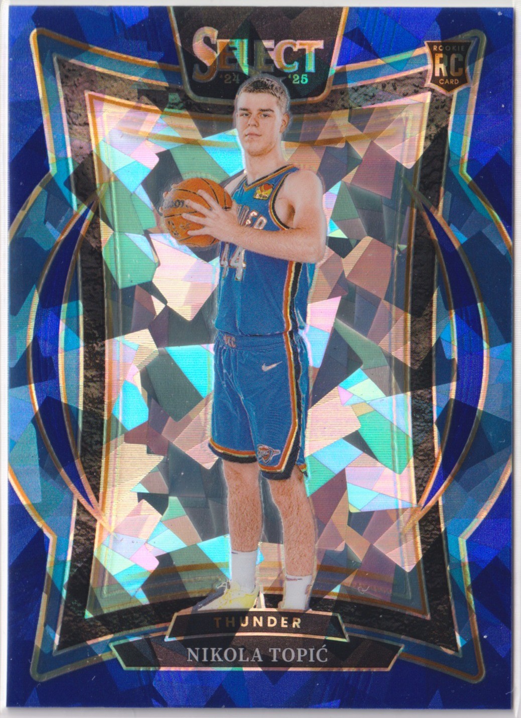 Nikola Topic 2024-25 Panini Select Blue Cracked Ice Prizm Rookie #89
