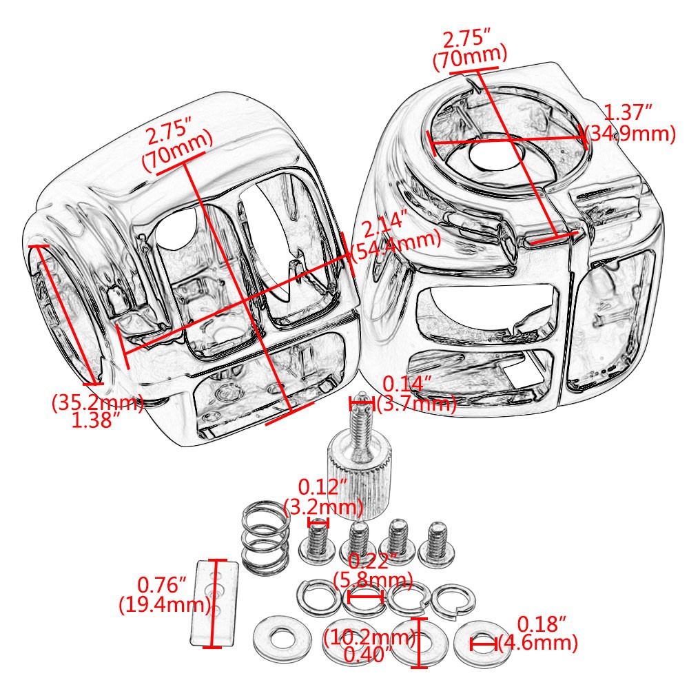 Chrome Hand Control Switch Housing Covers For Harley Sportster 1200 Softail Dyna