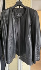 Lederjacke Emilia Lay P. Hahn edles Nappa Leder Schwarz gesteppt Biker 48 50 ❤