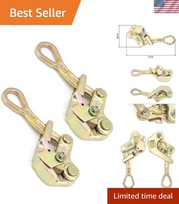 Durable 2 Pack 1 Ton Wire Rope Grip Pullers - Safety Features Included