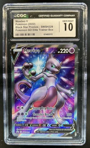 2022 Pokemon SWSH Black Star Promos Mewtwo V #SWSH229 CGC 10