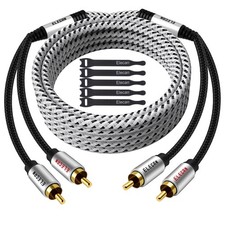 Premium RCA Cable 30 Ft Hi-Fi Sound-16 Awg-Shielded 2 RCA Male to 2 RCA Male S
