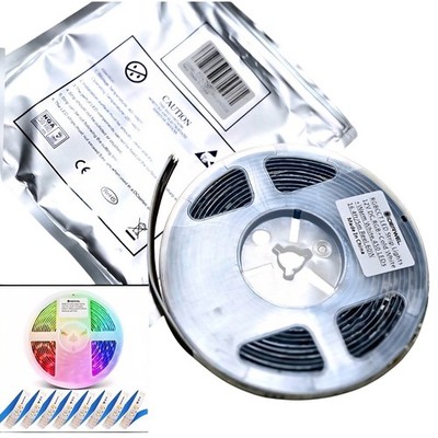 DERWEL RGB CCT LED Strip Lights 12V DC 16.4ft Waterproof IP65 White