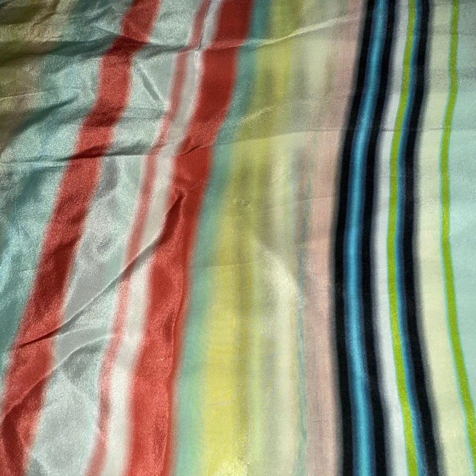Ted Baker Women’s Scarf 23”x69” Rainbow Multicolor 100% Silk - Image 3 of 4