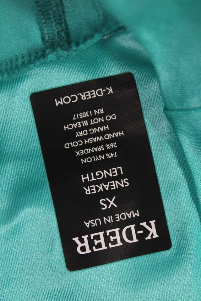 Leggings K-Deer para mujer cintura alta verde azulado brillante talla XS Foto 4 de 4