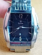 Bulova Men's Classic Rectangle Stainless Steel Silver 37mm Watch