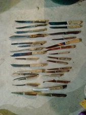 VTG Kitchen Knife Wood Handle Lot Of  31- Various Sizes -Some Unique 