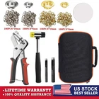 Grommet Tool Kit with Bag, Handheld Hole Punch Pliers, Hammer, Hole Punch, 20...