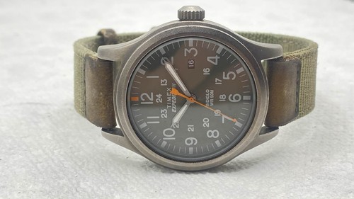 Timex TW4B14000, Men's Expedition Scout Green Fabric Watch, Date, Indiglo, NEW - Picture 7 of 14