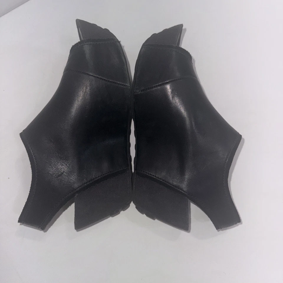 TSUBO Platform Sandal Wedge Grunge Chunky Slide Black Leather Biker Shoes 7 - Image 2 of 4