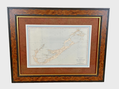 Map of Bermuda 1920 by Rand McNally, Framed & Matted