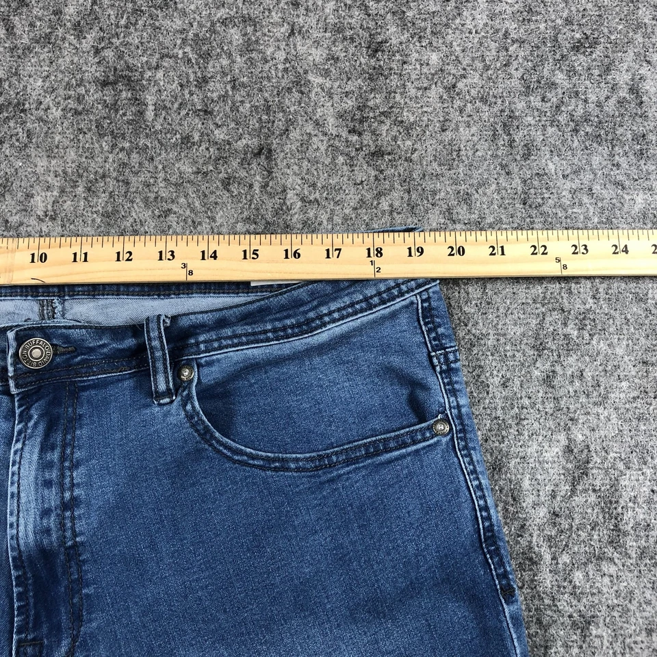 Pantalones de mezclilla Buffalo David Bitton Axel para hombre 40x30 azules ajustados elásticos informales Foto 4 de 4