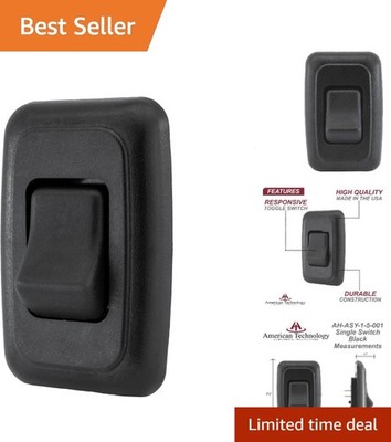 Sleek Panel Mount 12V On-Off Rocker Switch for RVs & Campers   Black Finish