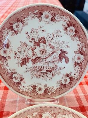 Delfts Royal Sphinx Maastricht 6  Plate Pink Transferware - Made in Holland