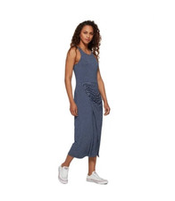 NWT Gap Cinched Navy‎ Stripe Sleeveless Midi Dress Small
