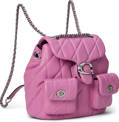 COACH Tabby Backpack with Quilting Leather FUCHSIA PINK $495  display picture 3